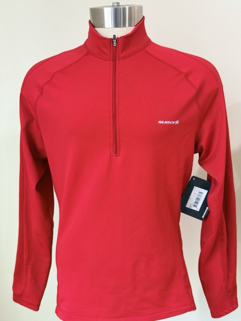NWT Sugoi 1/2 Zip Red Midzero Long Sleeve Cycling Shirt Sz Large